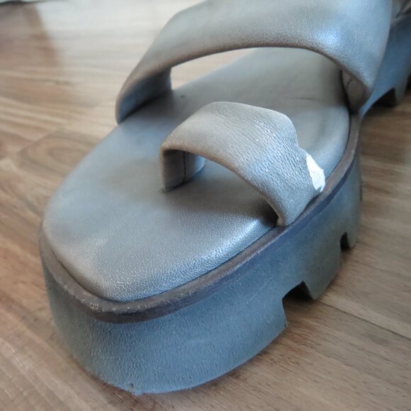 FREE PEOPLE Maddox Lug Sole Chunky Sandals in Pebble Gray Boho - Size US 8 - Picture 14 of 14